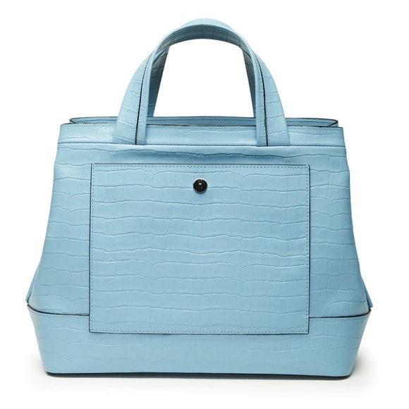 SALE🌻HAYWARD made in New York pyramid tote in blue embossed crocco ✨ - Picture 15 of 16